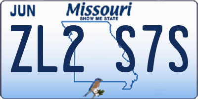 MO license plate ZL2S7S