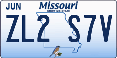 MO license plate ZL2S7V