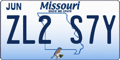 MO license plate ZL2S7Y