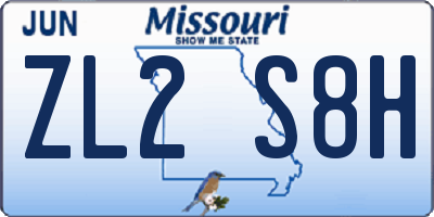 MO license plate ZL2S8H