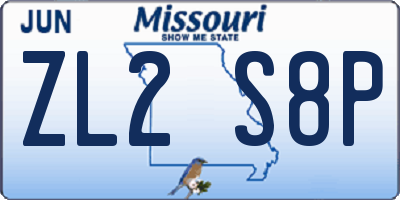 MO license plate ZL2S8P