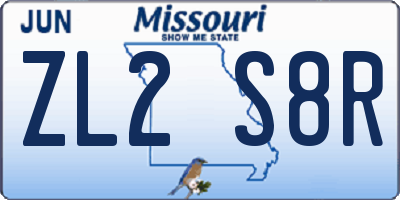 MO license plate ZL2S8R