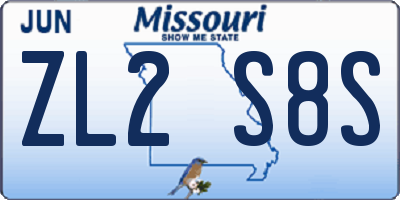 MO license plate ZL2S8S