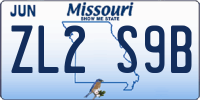 MO license plate ZL2S9B