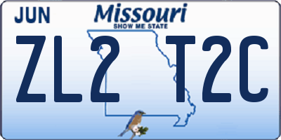 MO license plate ZL2T2C