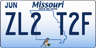 MO license plate ZL2T2F
