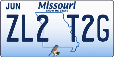 MO license plate ZL2T2G