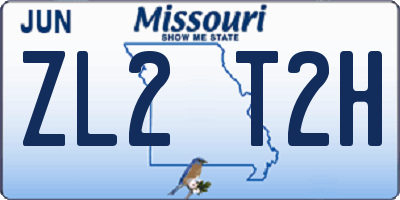 MO license plate ZL2T2H