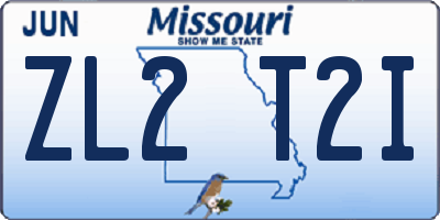 MO license plate ZL2T2I
