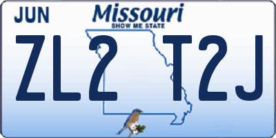 MO license plate ZL2T2J