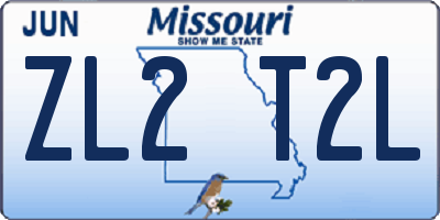 MO license plate ZL2T2L