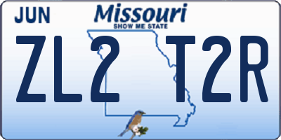 MO license plate ZL2T2R