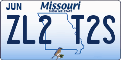 MO license plate ZL2T2S