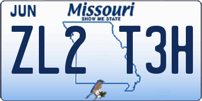 MO license plate ZL2T3H