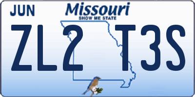 MO license plate ZL2T3S