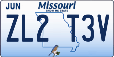 MO license plate ZL2T3V