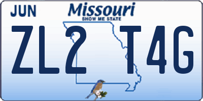MO license plate ZL2T4G