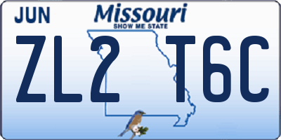 MO license plate ZL2T6C