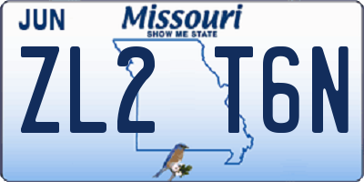 MO license plate ZL2T6N