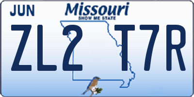 MO license plate ZL2T7R