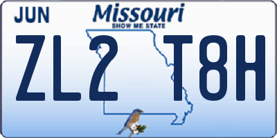 MO license plate ZL2T8H