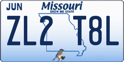 MO license plate ZL2T8L