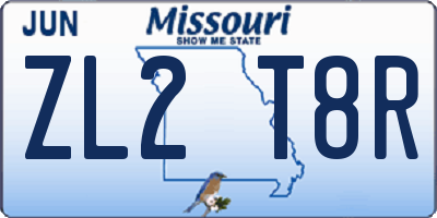 MO license plate ZL2T8R