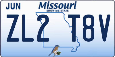 MO license plate ZL2T8V