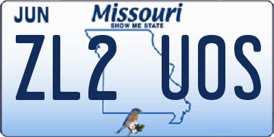MO license plate ZL2U0S