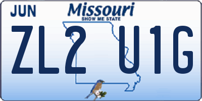 MO license plate ZL2U1G