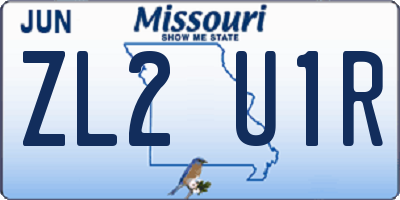 MO license plate ZL2U1R