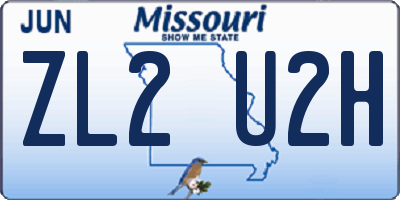 MO license plate ZL2U2H