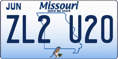 MO license plate ZL2U2O