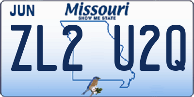 MO license plate ZL2U2Q