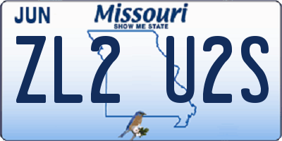 MO license plate ZL2U2S