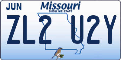 MO license plate ZL2U2Y