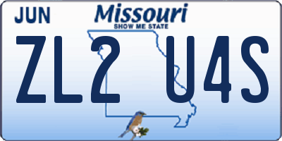 MO license plate ZL2U4S