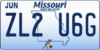 MO license plate ZL2U6G