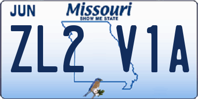 MO license plate ZL2V1A