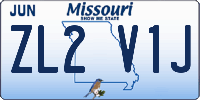 MO license plate ZL2V1J