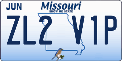 MO license plate ZL2V1P