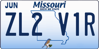MO license plate ZL2V1R