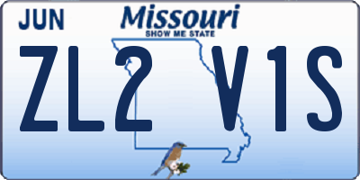MO license plate ZL2V1S
