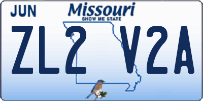 MO license plate ZL2V2A