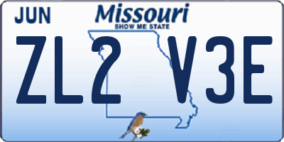 MO license plate ZL2V3E