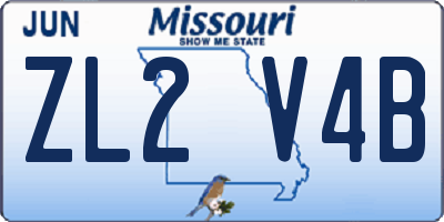 MO license plate ZL2V4B