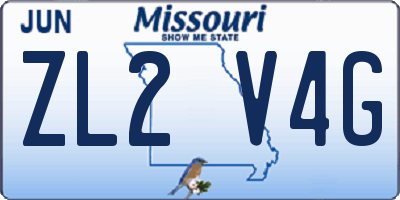 MO license plate ZL2V4G