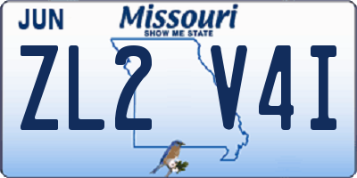 MO license plate ZL2V4I