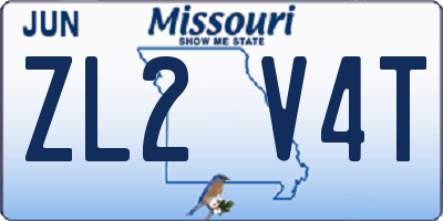 MO license plate ZL2V4T