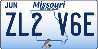 MO license plate ZL2V6E